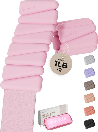 Pilates Wrist & Ankle Weights | Adjustable Weighted Bangles | 1LB/2LB Each