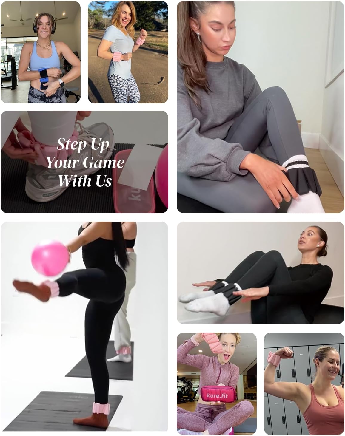 Pilates Wrist & Ankle Weights | Adjustable Weighted Bangles | 1LB/2LB Each