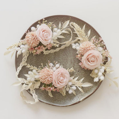 Artificial Boutonniere and Corsage Set 2 Pieces, Light Pink (Y1-C)
