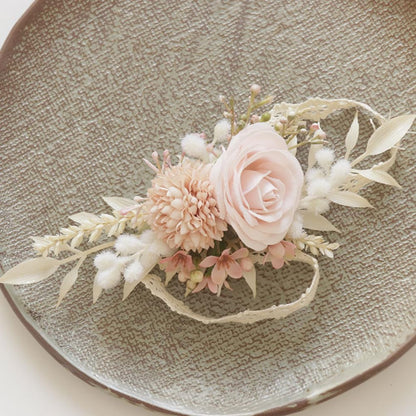 Artificial Boutonniere and Corsage Set 2 Pieces, Light Pink (Y1-C)