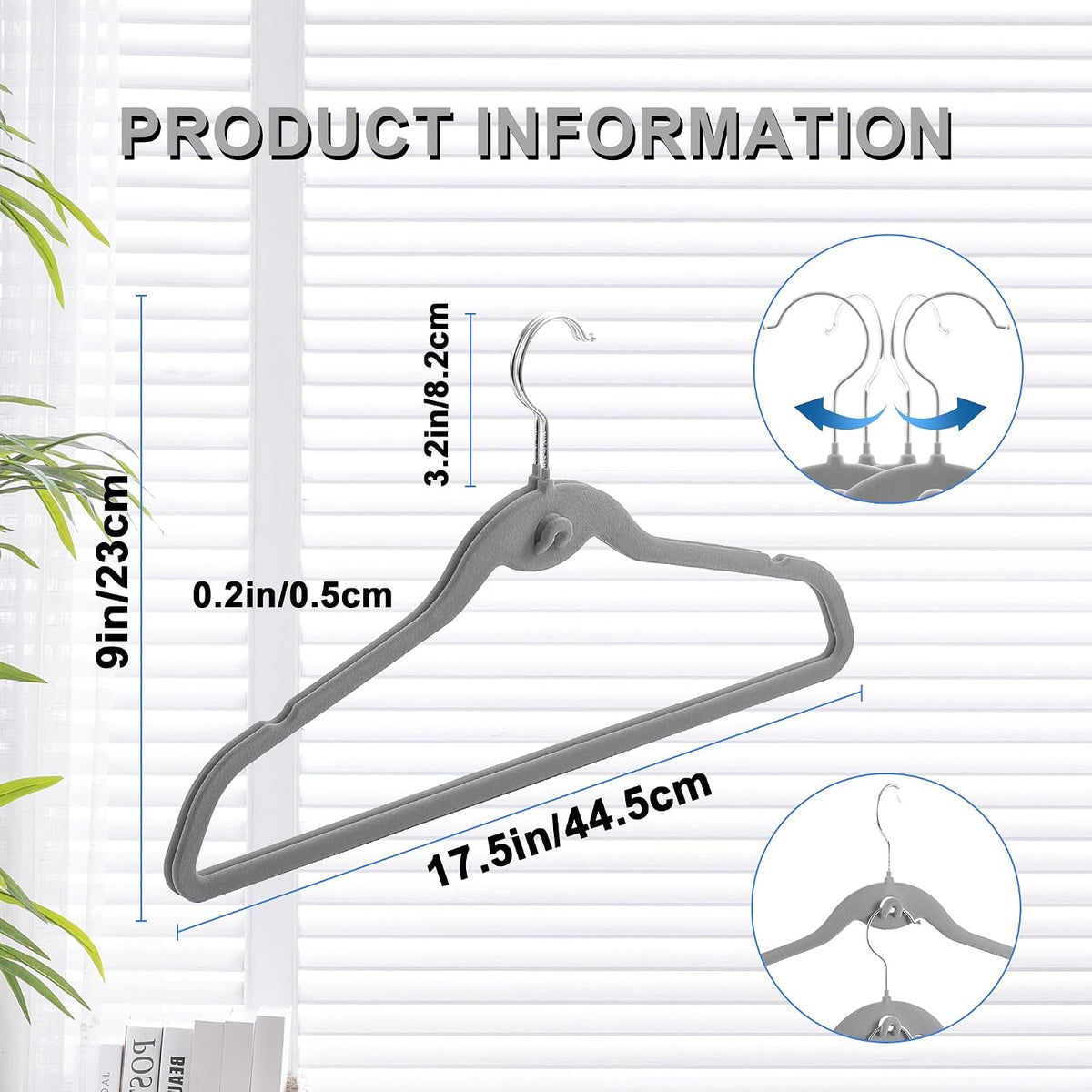 Multi-Color Velvet Hangers 50 Pack with Cascading Hooks, Non-Slip Black, Pink, White, Grey, and Purple Velvet Hangers for Clothes, Suits, and Coats