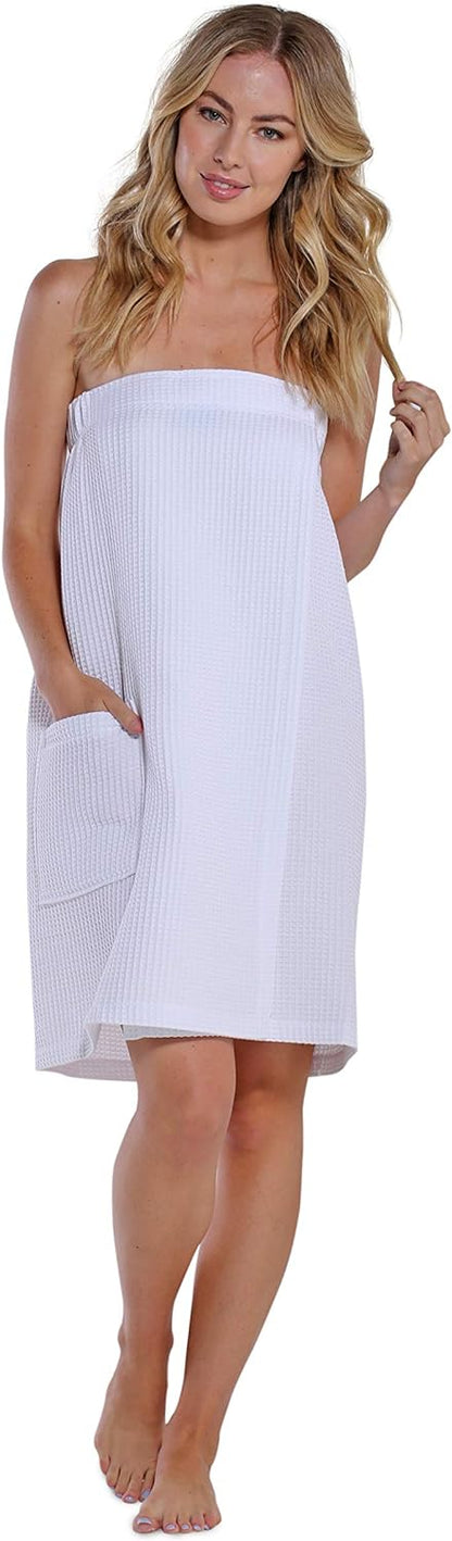 Lightweight Knee Length Waffle Robes For Women Spa Bath Waffle
