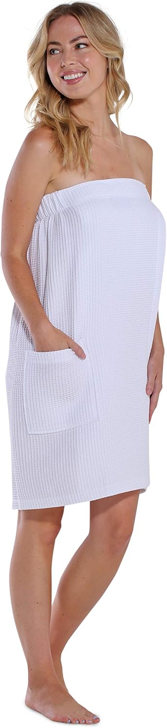 Lightweight Knee Length Waffle Robes For Women Spa Bath Waffle