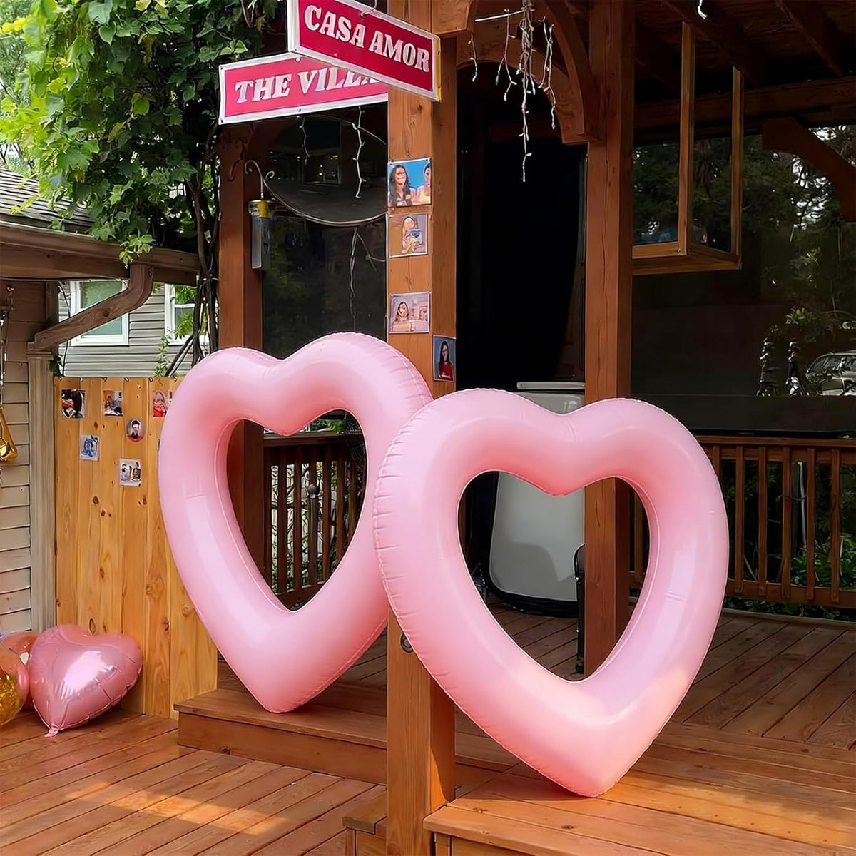 2 Pcs Heart Pool Float for Island Bachelorette Pool Party Decoration