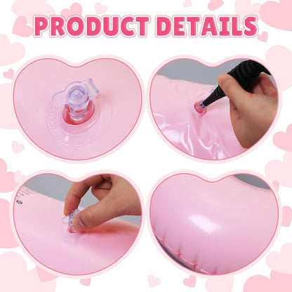 2 Pcs Heart Pool Float for Island Bachelorette Pool Party Decoration