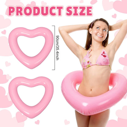 2 Pcs Heart Pool Float for Island Bachelorette Pool Party Decoration