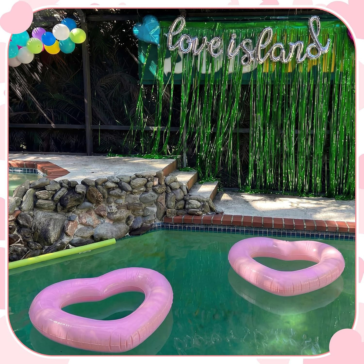 2 Pcs Heart Pool Float for Island Bachelorette Pool Party Decoration