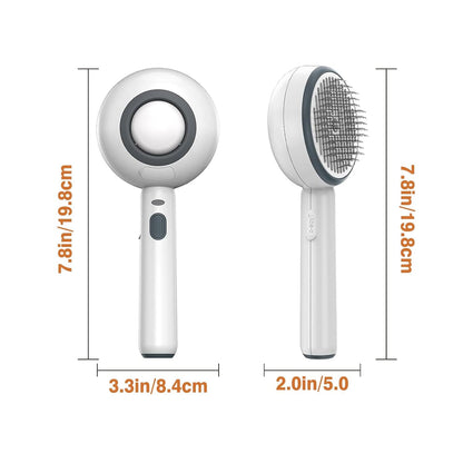 Cat Steam Brush, 3 in 1 Comb for Shedding, One-Click Hair Removal Brush with Steam, 2025 New Spray Pet Grooming Brushes for Dogs and Cats, Self Cleaning, IPX7 Waterproof (Pink)