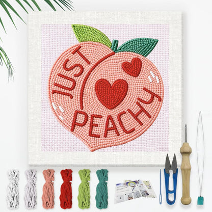 Just Peachy Peach Punch Needle Kit for Beginner 9.4" x 9.4"