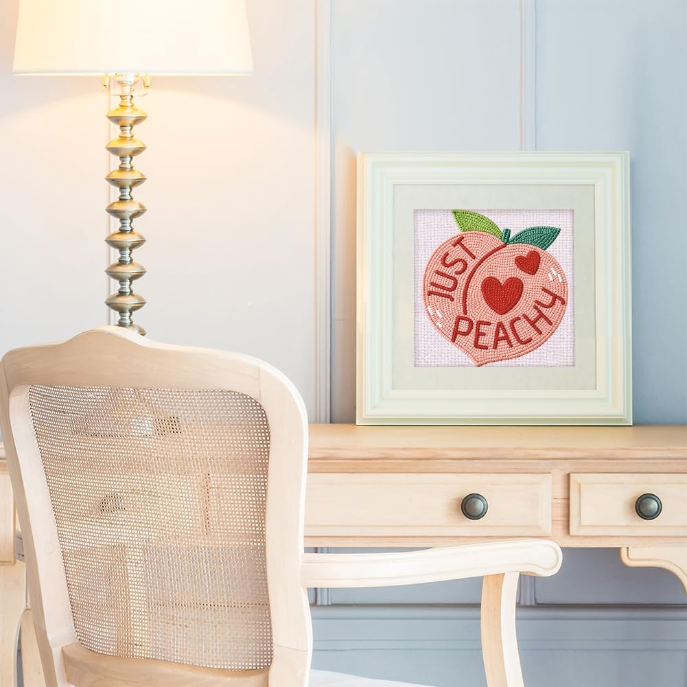 Just Peachy Peach Punch Needle Kit for Beginner 9.4" x 9.4"
