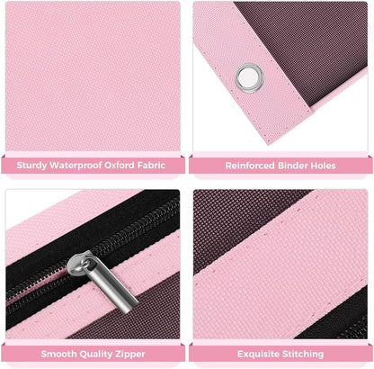 Pencil Pouch for 3 Ring Binder, 11"x9", 3 Pockets and Mesh Window