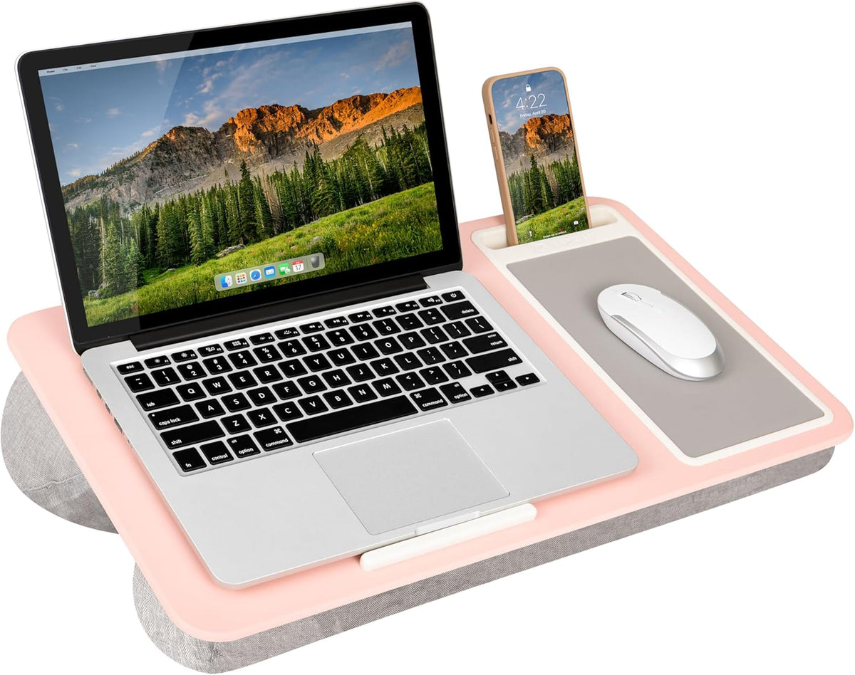 Home Office Lap Desk – Pink, Fits 15.6” Laptops