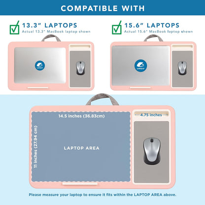 Home Office Lap Desk – Pink, Fits 15.6” Laptops