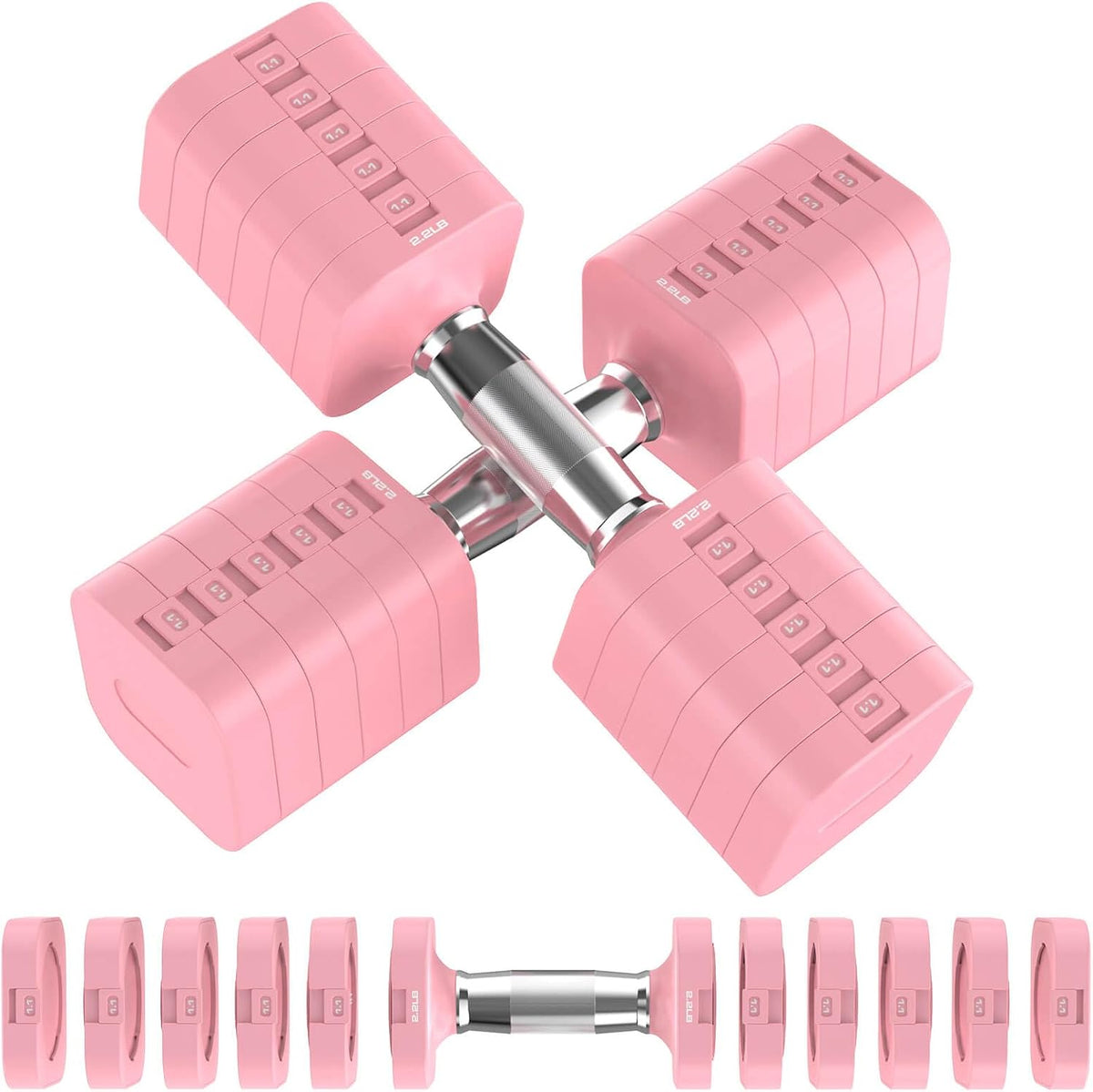 30.8LB Adjustable Dumbbell Set, Hand Weights Set for Home Gym