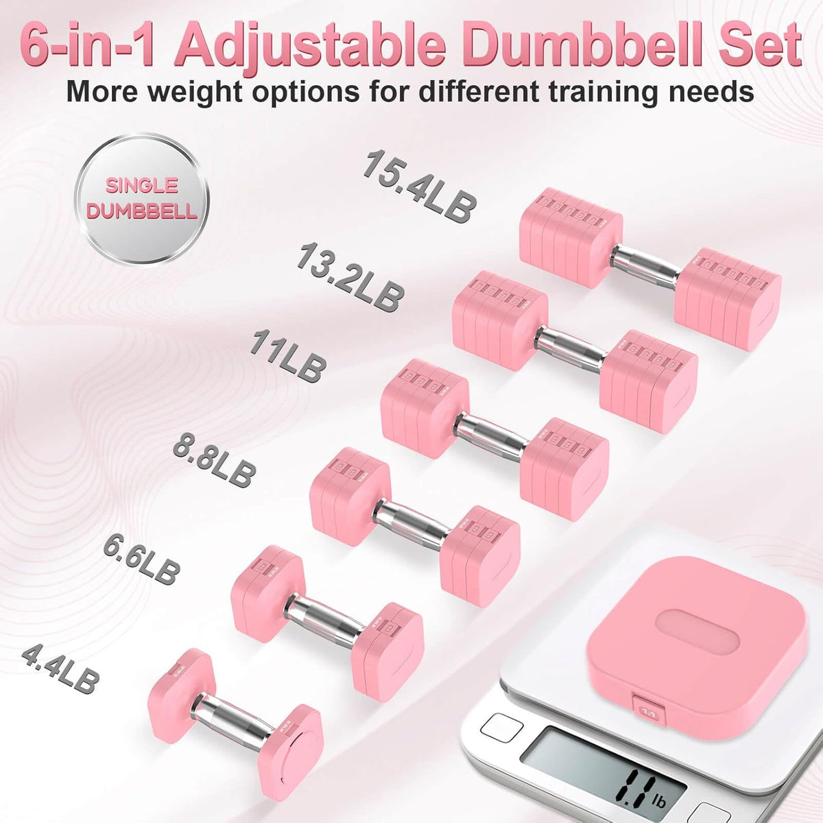 30.8LB Adjustable Dumbbell Set, Hand Weights Set for Home Gym