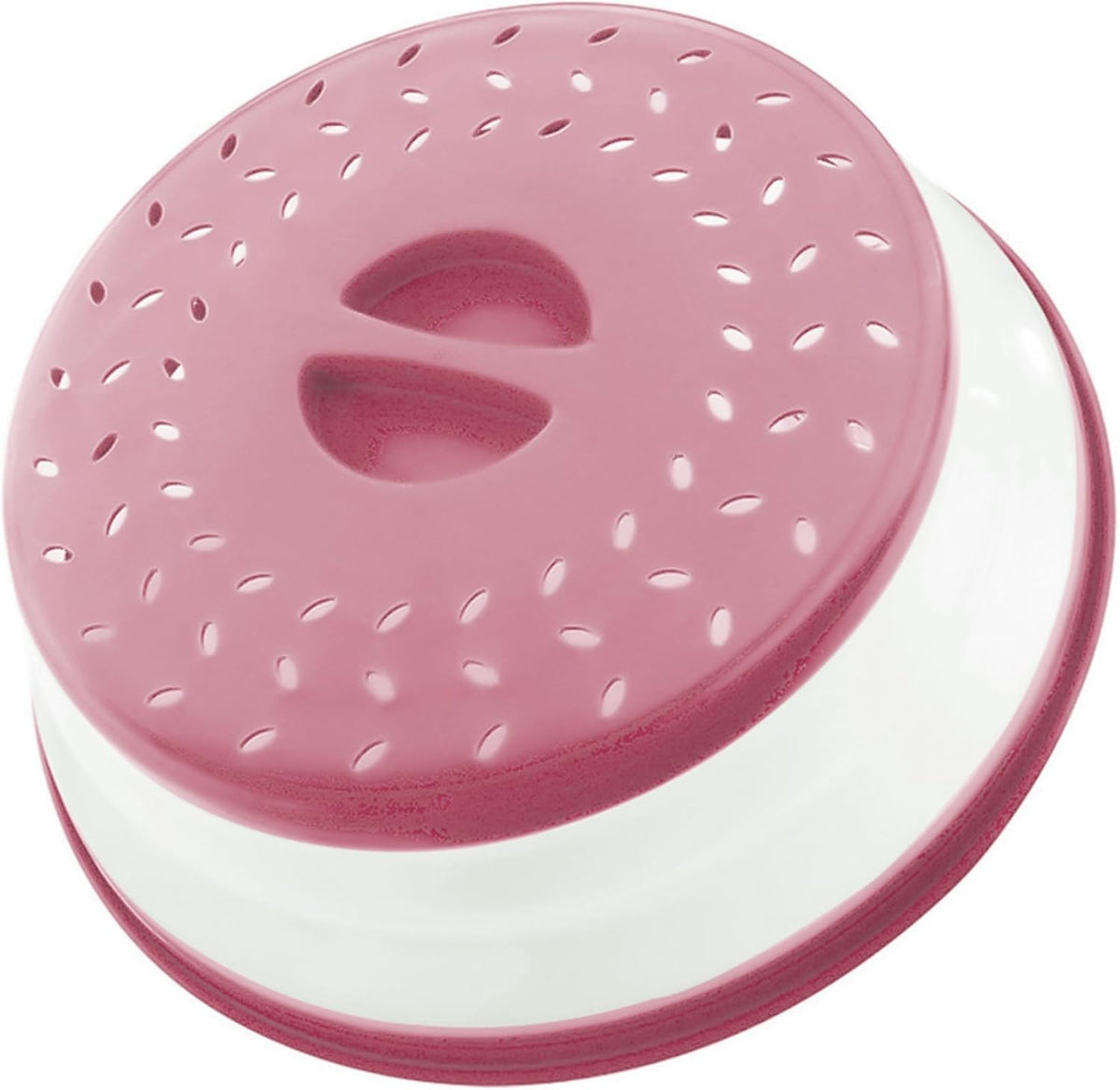 Collapsible Microwave Splatter Cover, 10.5 Inch, Dishwasher-safe, Microwave Plate Cover With Steam Vent，BPA-Free Silicone & Plastic (Dark pink)