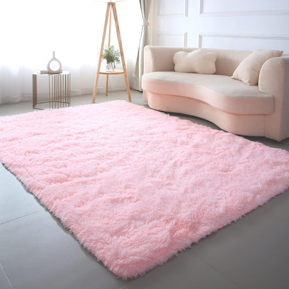 Pink Rug for Girls Bedroom 5x7 - Soft Fluffy Kids Bedroom Carpet
