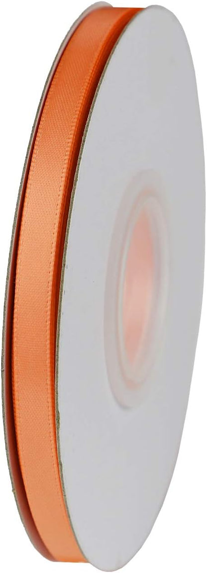 ITIsparkle 1/4" Inch Double Faced Satin Ribbon 50 Yards-Roll Set for Gift Wrapping Scrap Books Party Favor Hair Braids Baby Shower Decoration Floral Arrangement Craft Supplies, Peach Ribbon