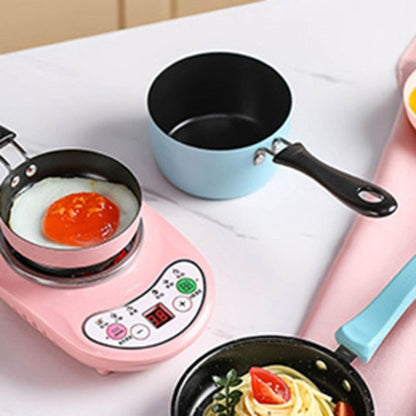 Mini Milk Coffee Warmer Nonstick Saucepan Milk Chocolate Coffee Butter Warmer with Handle Milk Pot Stockpot(Pink&Black)