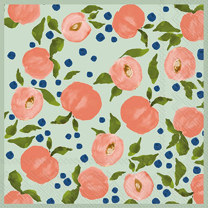 IHR Ideal Home Range Party Napkins Disposable 3-Ply Paper Lunch Napkin Pack, 6.5" x 6.5", Peaches, 20-Count