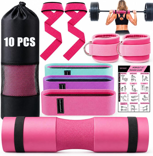 10 PCS Barbell Pad Set for Squat,Hip Thrust Pad Workout Foam