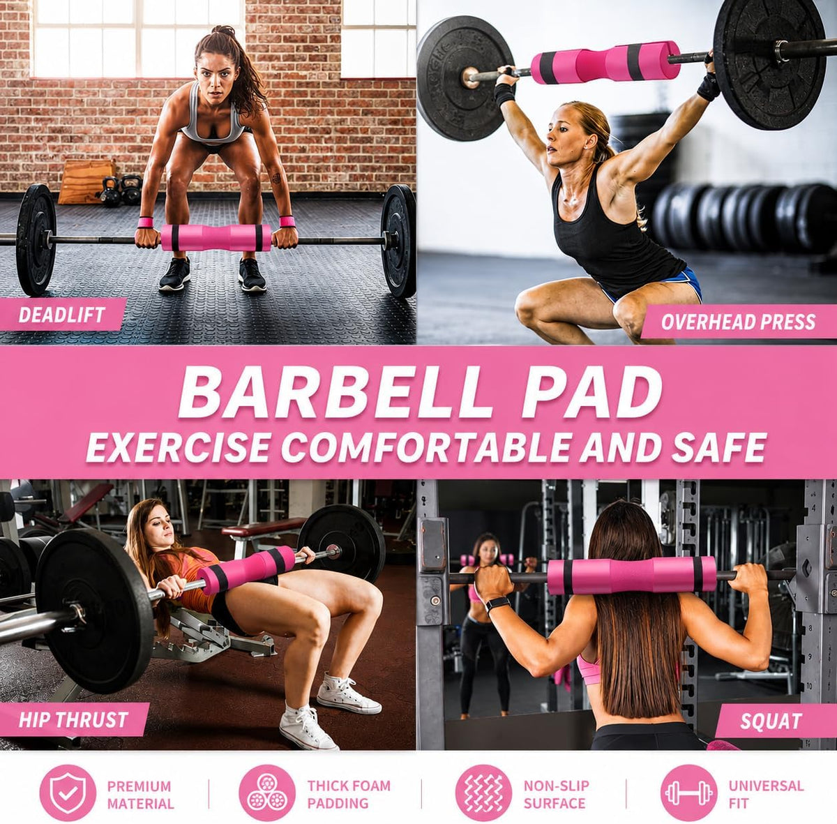 10 PCS Barbell Pad Set for Squat,Hip Thrust Pad Workout Foam