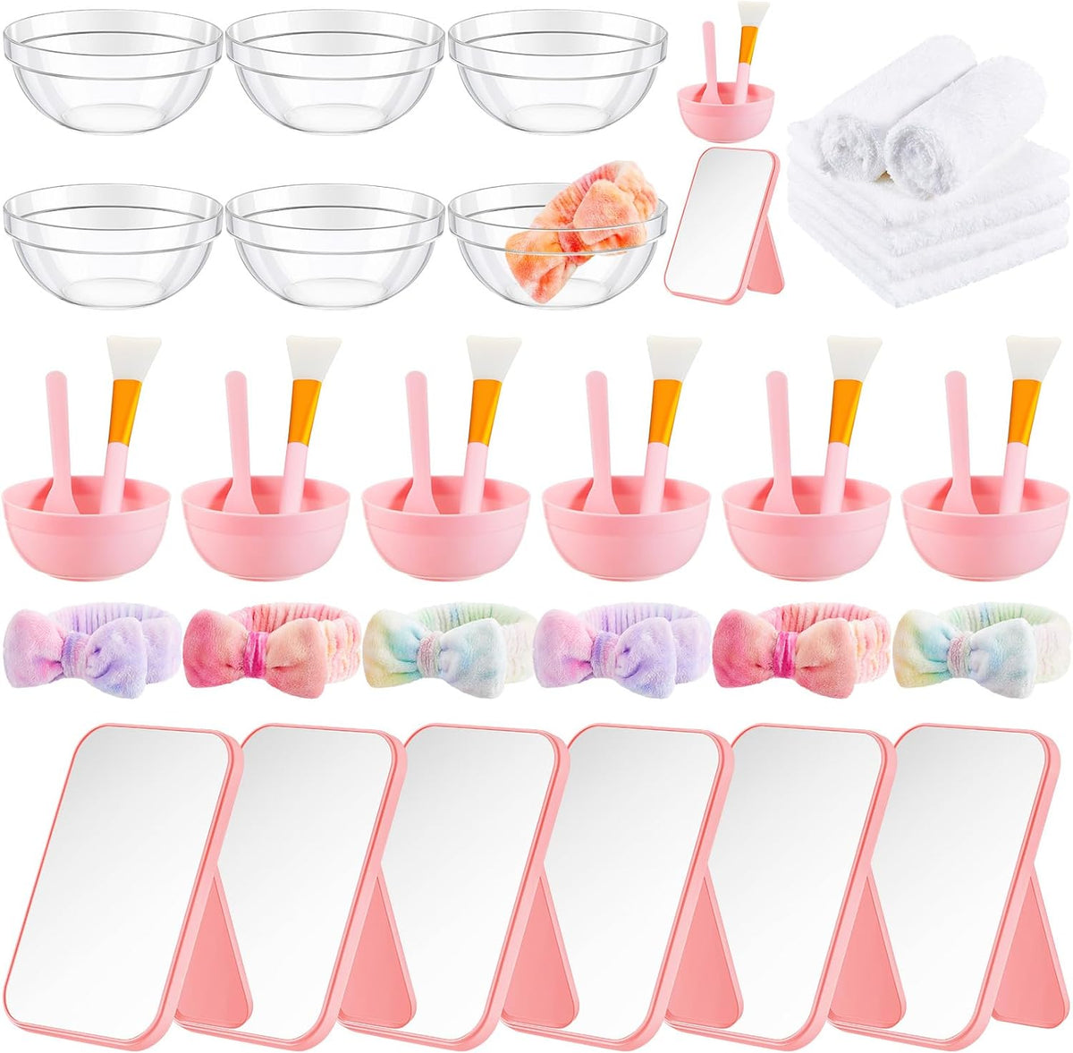 6 Kit Tie Dye Spa Party Supplies for Girls Women for Sleepover
