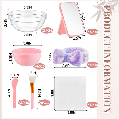 6 Kit Tie Dye Spa Party Supplies for Girls Women for Sleepover