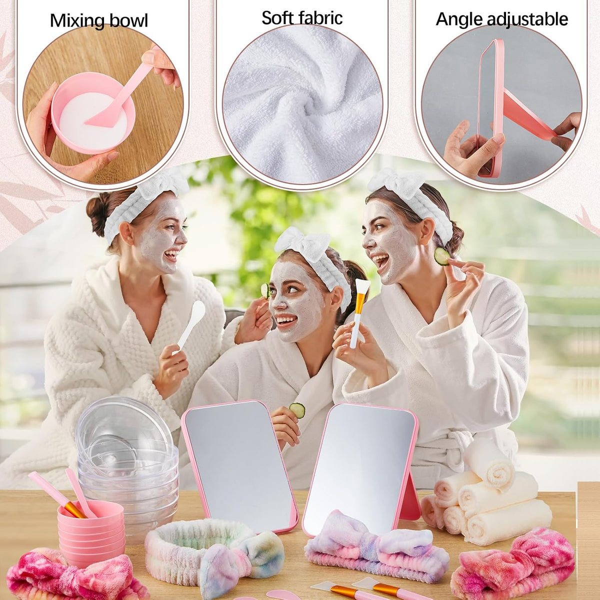 6 Kit Tie Dye Spa Party Supplies for Girls Women for Sleepover