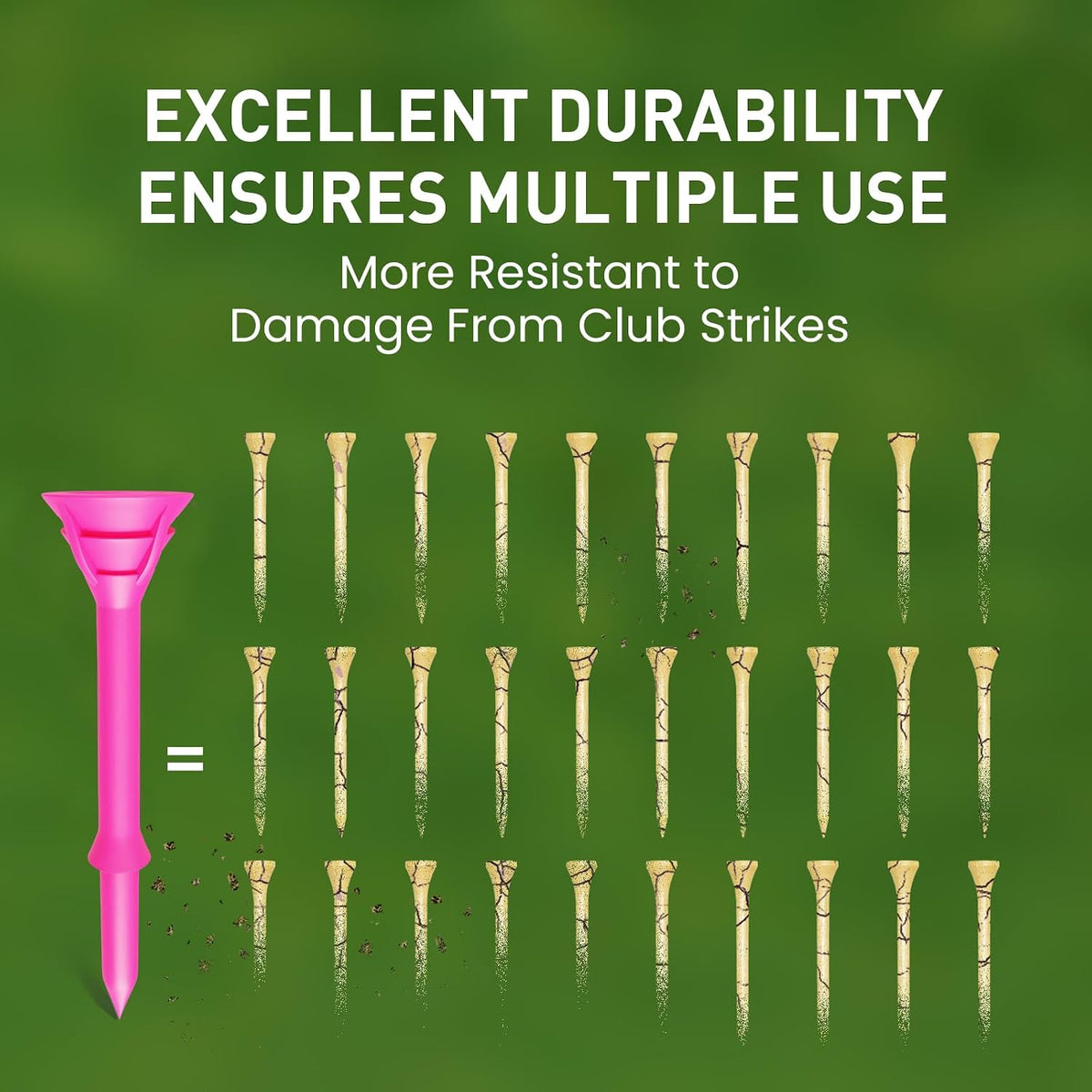 VEASAERS Plastic Pink Golf Tees Unbreakable 3 1/4 inch