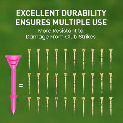 VEASAERS Plastic Pink Golf Tees Unbreakable 3 1/4 inch