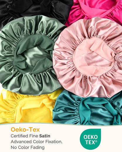 Adjustable Silk Bonnet for Sleeping Women Double Layer Satin Bonnet Reduce Friction Prevent Frizz Curly Hair