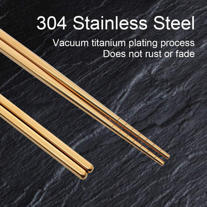 Stainless Steel Chopsticks, 5 Pairs, Rose Gold
