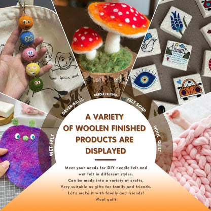 3.53oz Needle Felting Wool Roving Wool for Felting Wool Felting Supplies