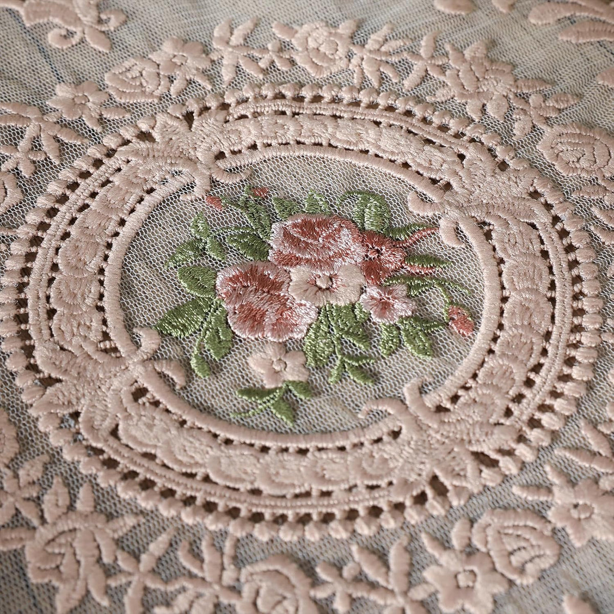 Embroidered Placemats Set of 2, Retro Handmand Place Mats Vintage Cup Vase Table Mat for Dining Table Kitchen Party -Dark Pink, 2PCS