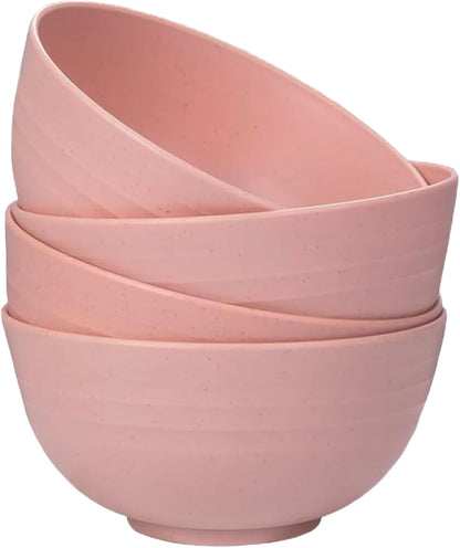 Unbreakable Wheat Straw Cereal Bowls 24 OZ Reusable Soup and Salad Bowl Set