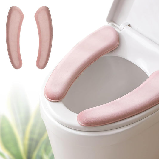 Thick and Elastic Toilet Seat Cover – Washable & Reusable with Double-Sided Hook and Loop Fastener for Easy Attachment – Cushioned Mat with Thick Sponge for Extra Comfort (Pink)