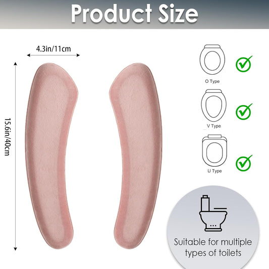 Thick and Elastic Toilet Seat Cover – Washable & Reusable with Double-Sided Hook and Loop Fastener for Easy Attachment – Cushioned Mat with Thick Sponge for Extra Comfort (Pink)