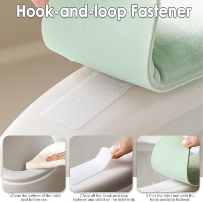 Thick and Elastic Toilet Seat Cover – Washable & Reusable with Double-Sided Hook and Loop Fastener for Easy Attachment – Cushioned Mat with Thick Sponge for Extra Comfort (Pink)