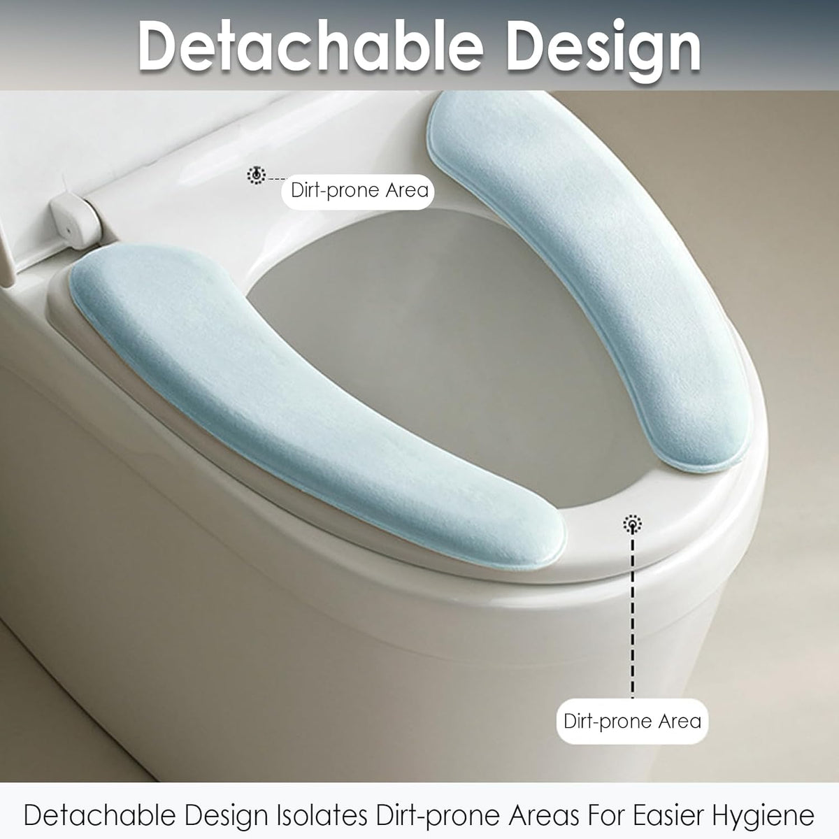 Thick and Elastic Toilet Seat Cover – Washable & Reusable with Double-Sided Hook and Loop Fastener for Easy Attachment – Cushioned Mat with Thick Sponge for Extra Comfort (Pink)