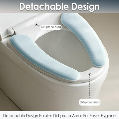 Thick and Elastic Toilet Seat Cover – Washable & Reusable with Double-Sided Hook and Loop Fastener for Easy Attachment – Cushioned Mat with Thick Sponge for Extra Comfort (Pink)