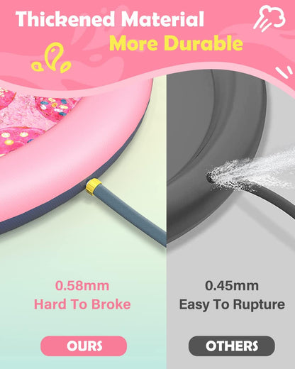 Dog Pool, Anti-Slip Splash Pad for Dogs, 67 in, Pink