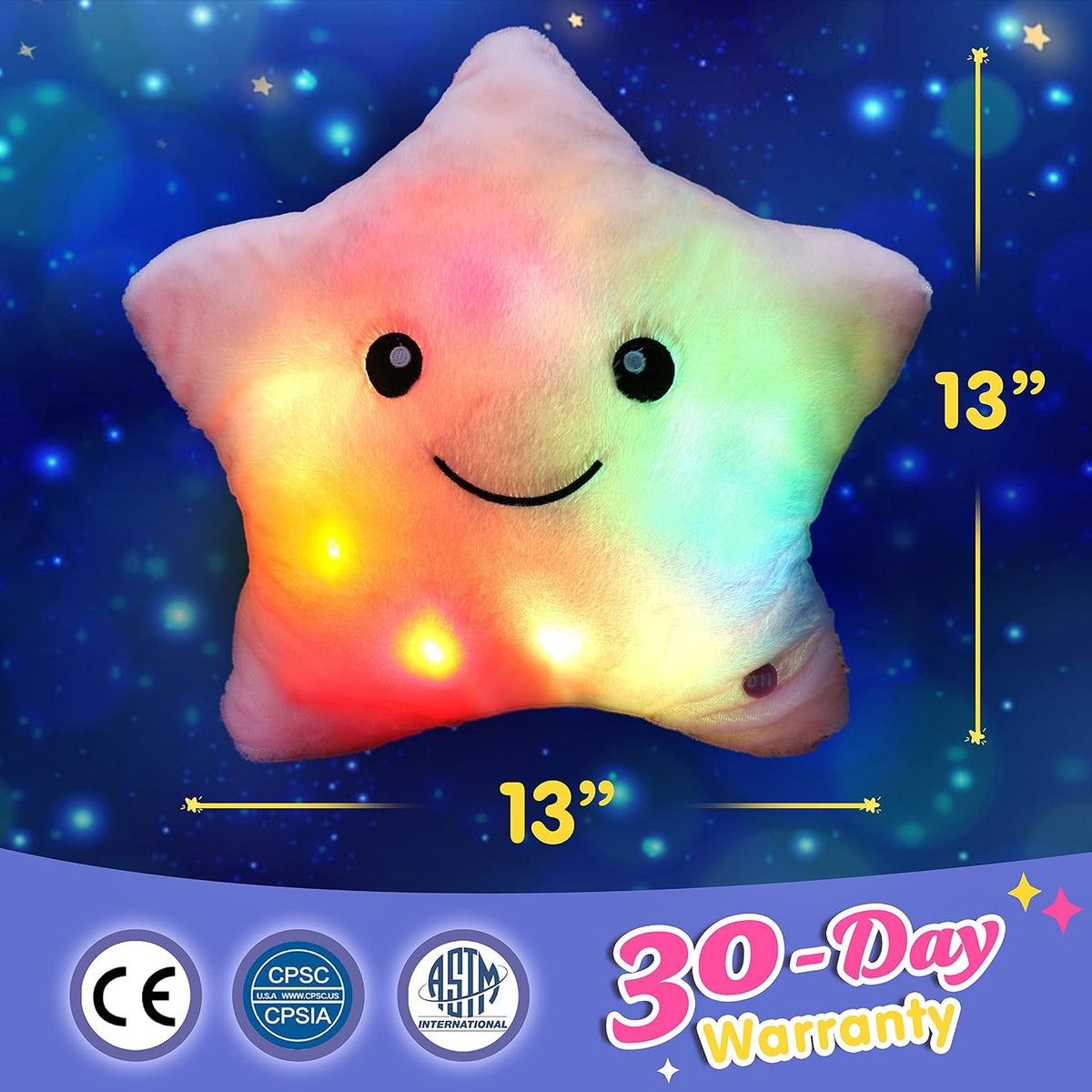 13'' Creative Twinkle Star Glowing Night Light Plush Stuffed Animals Toys