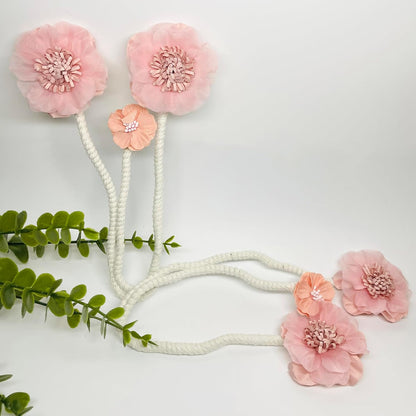 2 Packs Flower Curtain Buckle,Handmade Artificial Flower Curtain Holdbacks Clips,Flexible Curtain Tiebacks Clips Elegant Decorative for Living Room Bedroom(Pink)