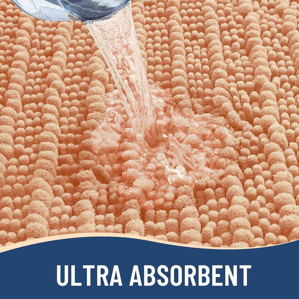 Bathroom Rugs Mat 24x16, Soft Absorbent Chenille Shaggy Bath Mat