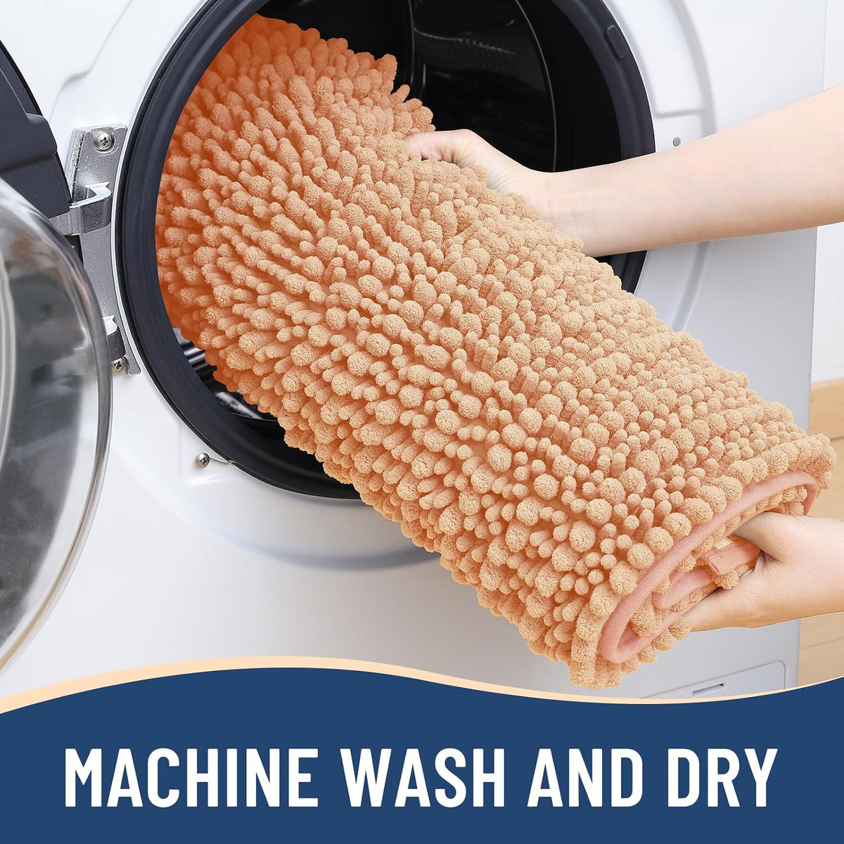 Bathroom Rugs Mat 24x16, Soft Absorbent Chenille Shaggy Bath Mat