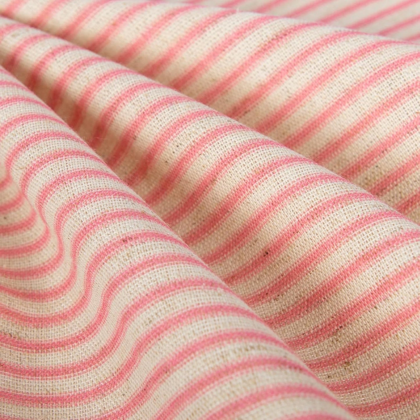 Pink Striped Cloth Dinner Napkins, Farmhouse Set of 12 Reusable Cotton Napkins for Bridal Wedding, Spring Party and Everyday Use