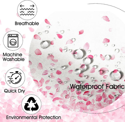 Pink Shower Curtain for Bathroom Romantic Pink Floral Petal Rain Shower Curtain for Pink Bathroom Decor Waterproof Fabric Bath Curtain 72 X 72 Inch