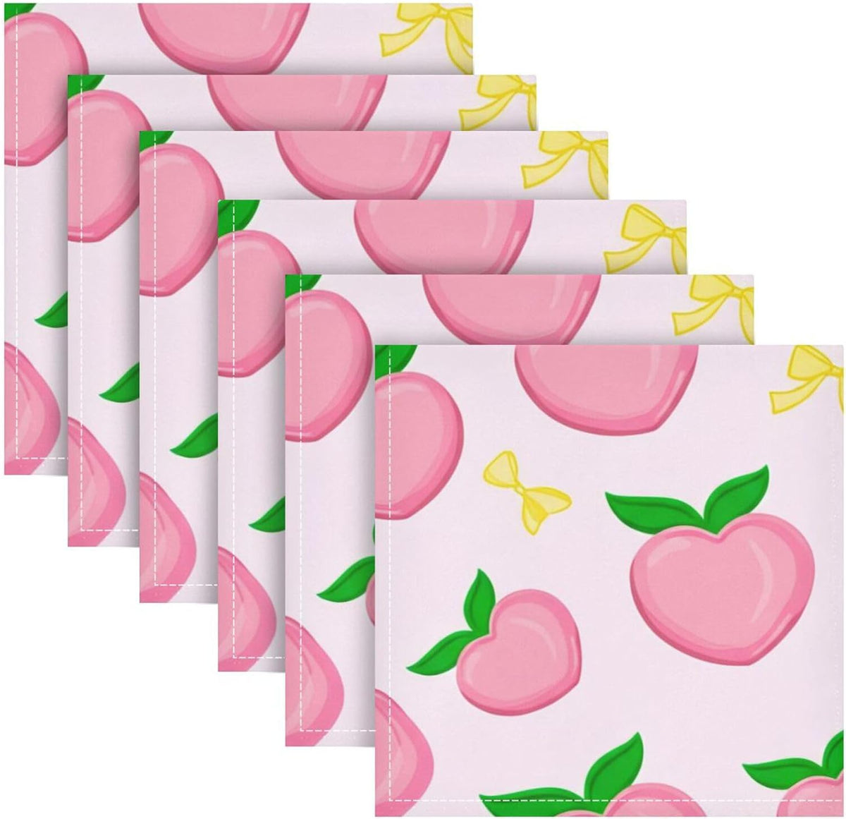 Bow Peach Satin Napkins 20x20 in,Soft Washable Cloth Dinner Napkins Square Table Napkins Decor for Party Wedding Banquet and Dinner 4PCS