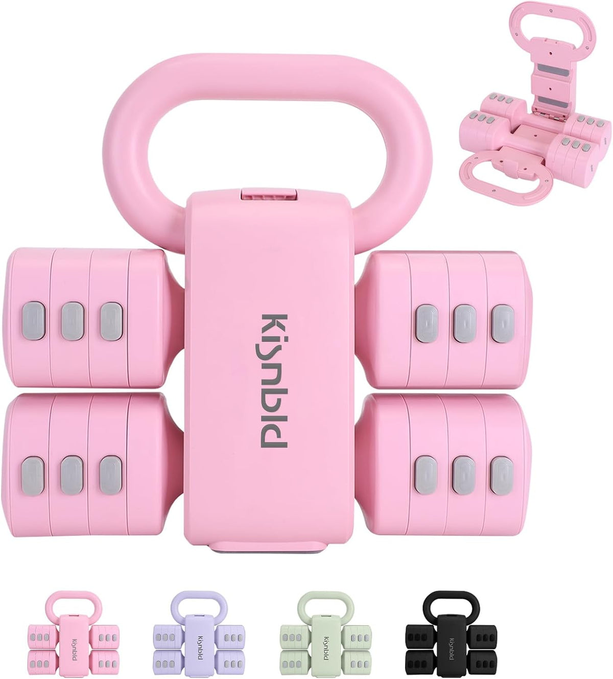 Adjustable Dumbbell Set, 2-in-1 Dumbbells & Kettlebell,Hand Weights